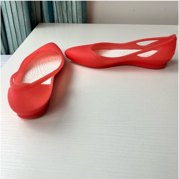 Crocs Salmon Pink  Rio Flat Pointy Toe Flat Ballet Shoes size 5 - Picture 3 of 5